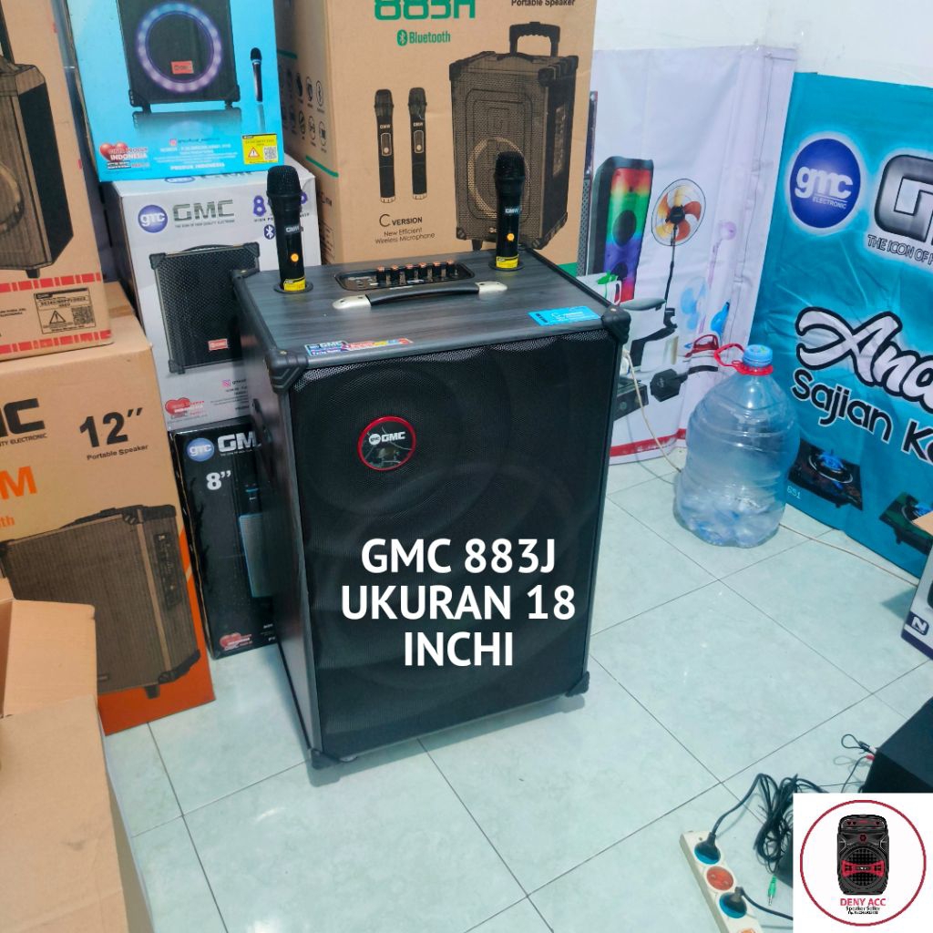 18 inchi SPEAKER BLUETOOTH GMC 883J UKURAN 18 INCHI FREE MIC WIRELESS 2