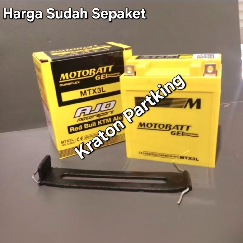 Aki Motobatt Rx King Ninja Satria 2tak Set Karet Dijamin Original