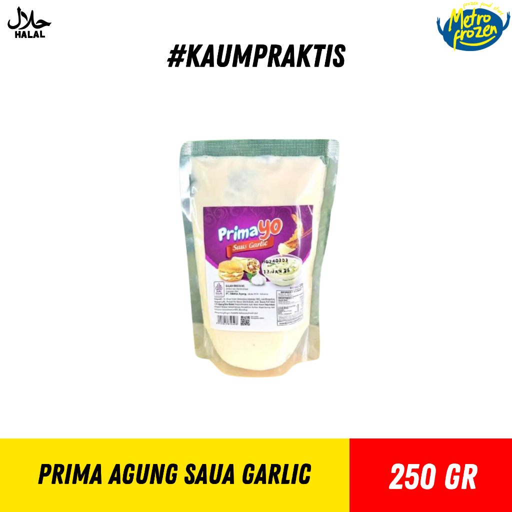 

PRIMA AGUNG Saus Garlic 250gr //saus mayo garlic //saus bawang putih