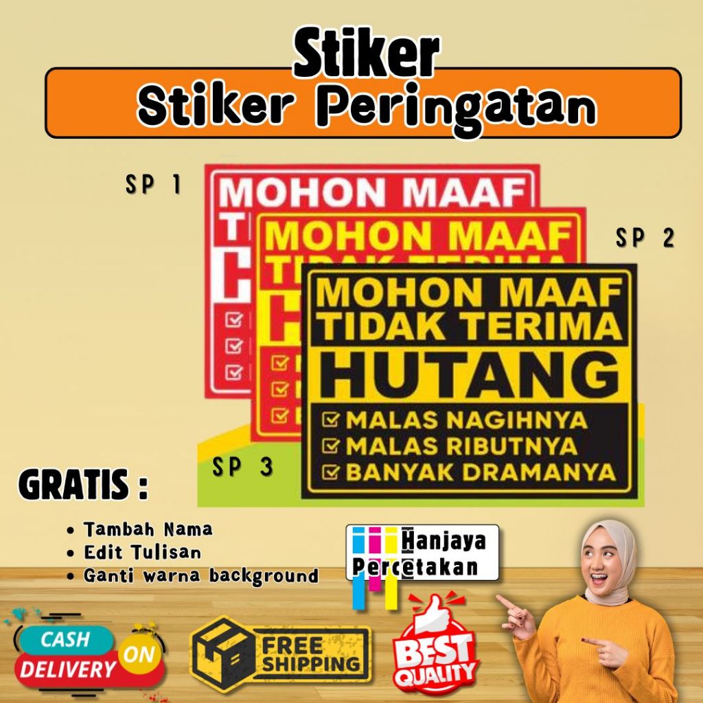 

MINIM ORDER 2 PCS - STIKER TIDAK TERIMA HUTANG