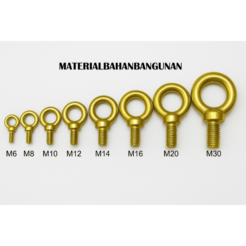 Eye Bolt M42 Baut Mata Gantung Kuning Baut Hook m 42 x 4.50 Baut kapal Kapasitas Beban 7 Ton