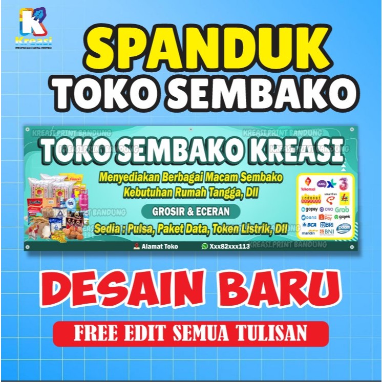 SPANDUK TOKO SEMBAKO / BANNER WARUNG SEMBAKO