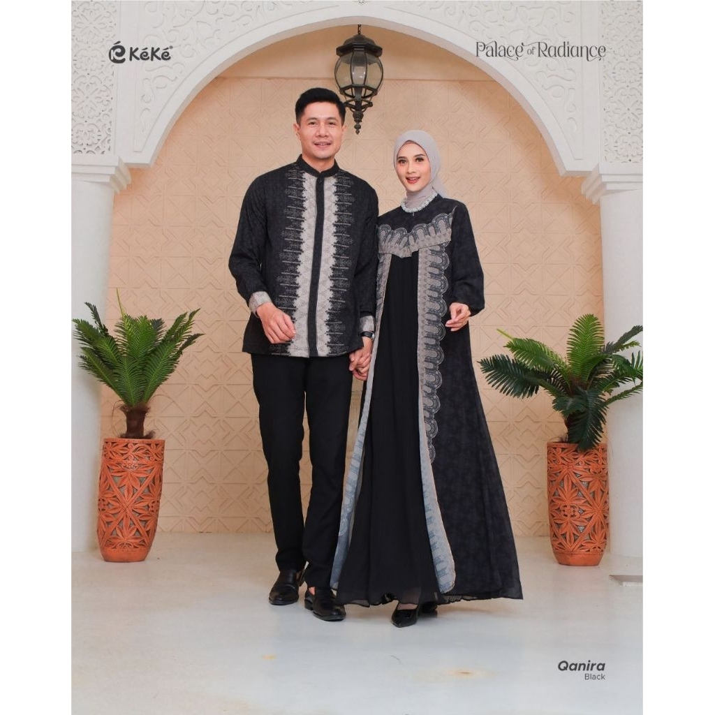 New Arivval Sarimbit Keke Qanira Couple Muslim 2026/Sarimbit Keke Terbaru Qanira Couple Black/Couple