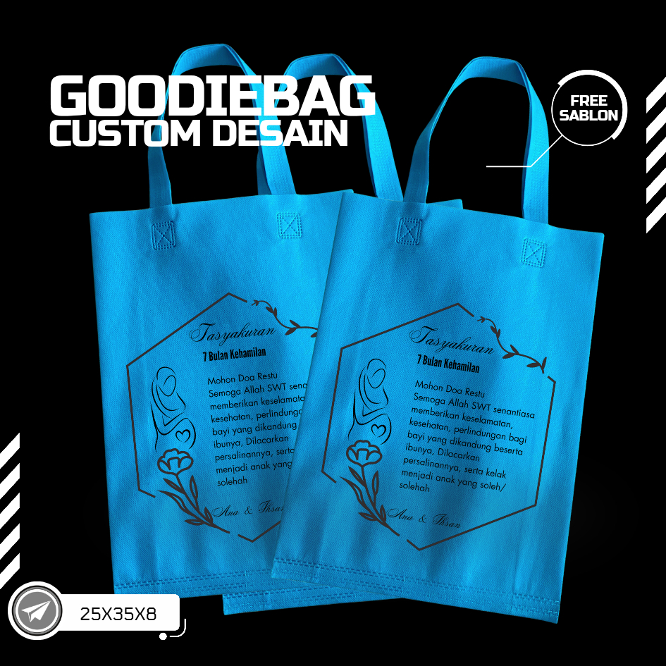 CV. Berkah Kertas Jaya | Proses Cepat Gratis Sablon Custom Nama Tas Tasyakuran Kelahiran Murah Premi