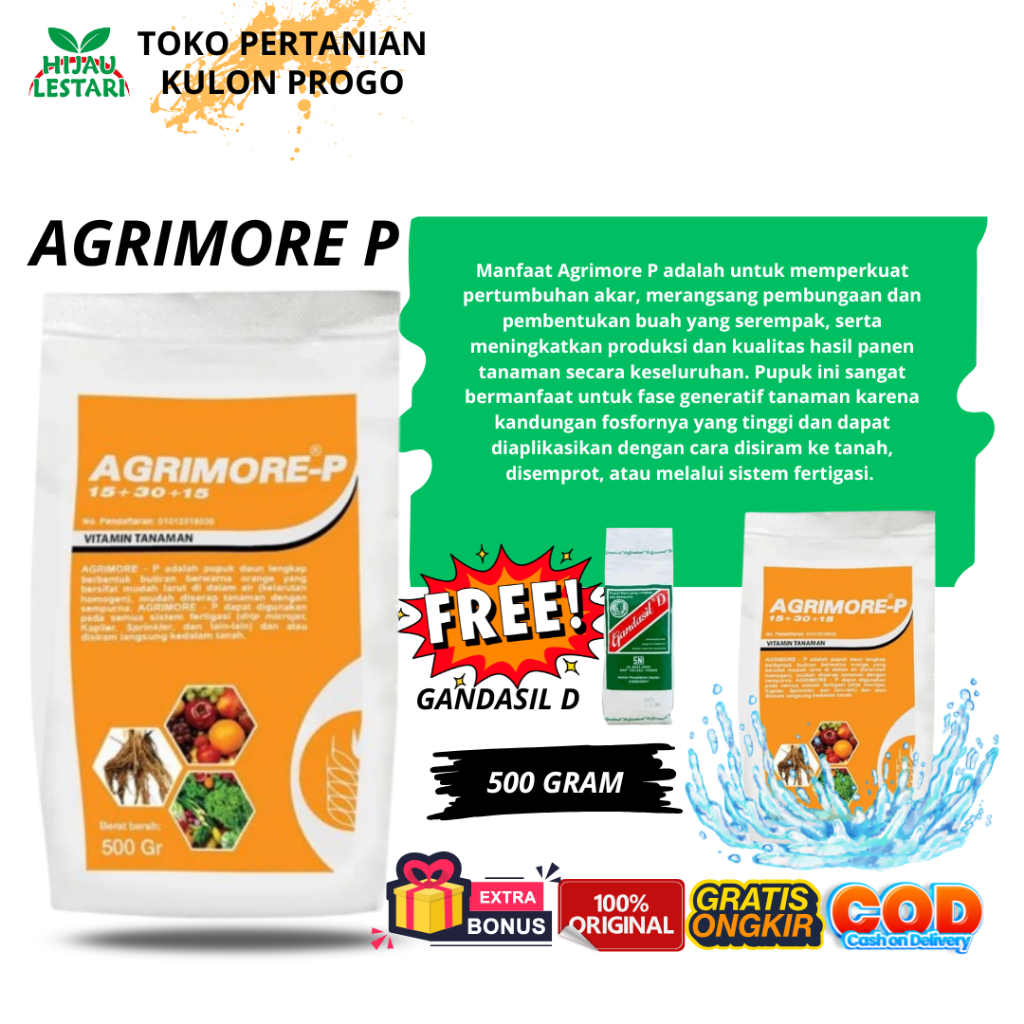 Agrimore  P15-30-15 (Orange) 500gr / Agrimore k KEMASAN ORIGINAL