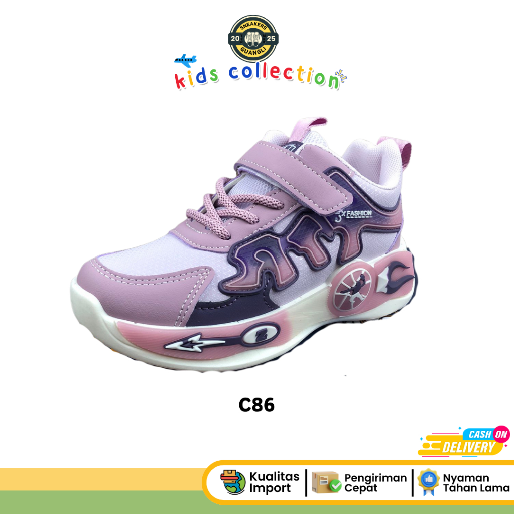 Sepatu Kets Anak Laki Perempuan Guangli C86 Karakter Nyaman Ringan