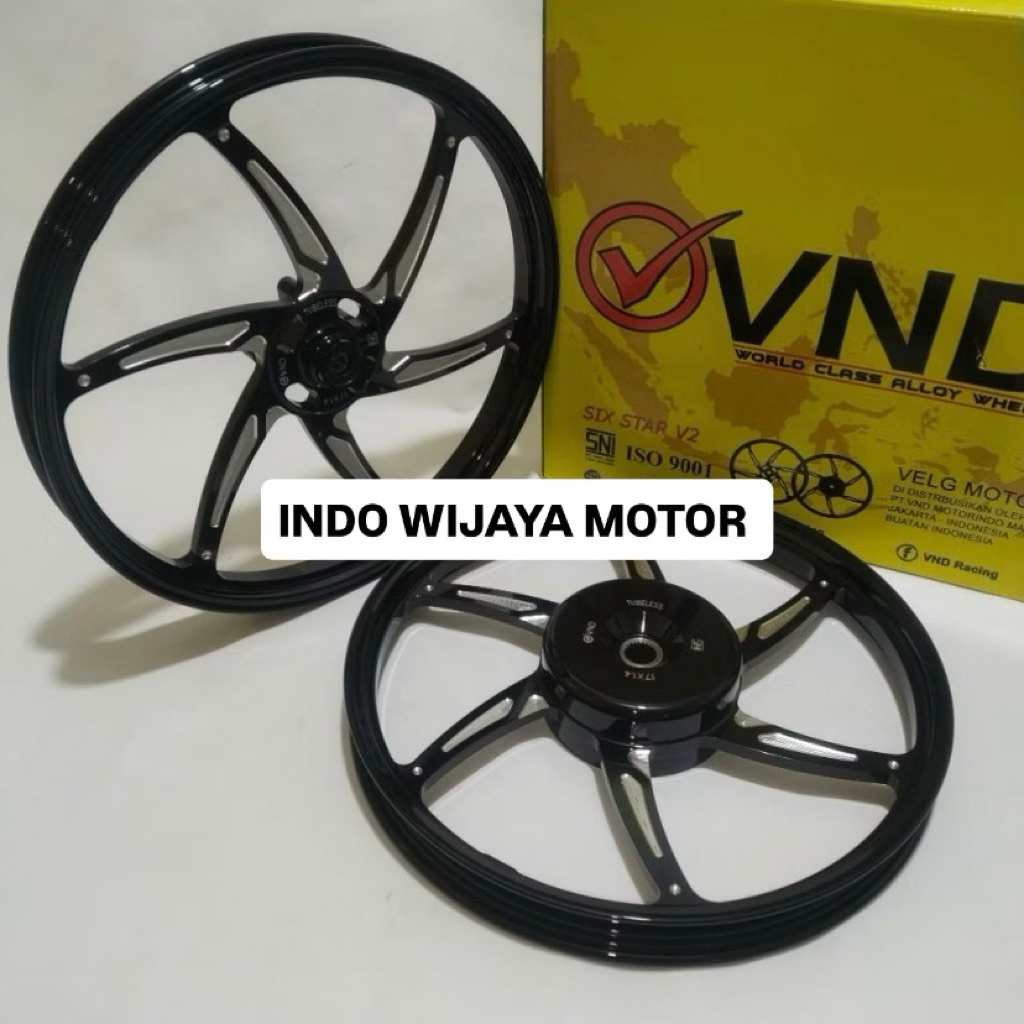 Velg VND Six Star V2 Ring 17 Beat/ Scoppy/ Spacy/Genio/ Vario 110 F140X17 & R160X17 Velg Racing Vnd 
