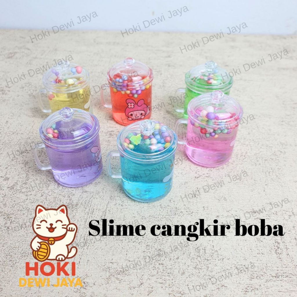 HDJ - Slime boba bening mini warna warni mainan anak slime sanrio labubu lucu melatih sensorik anak