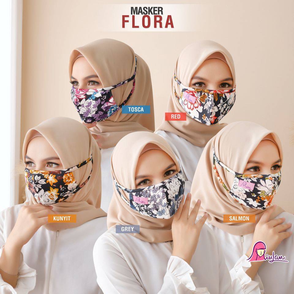 Masker Flora Miulan / Masker Kain / Masker Kondangan / Masker Bunga / Masker Katun / Masker Duckbil 