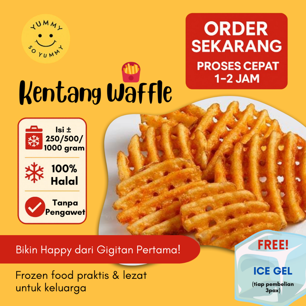 

Kentang Waffle Potato Fries Makanan Beku Kentang Goreng Frozen