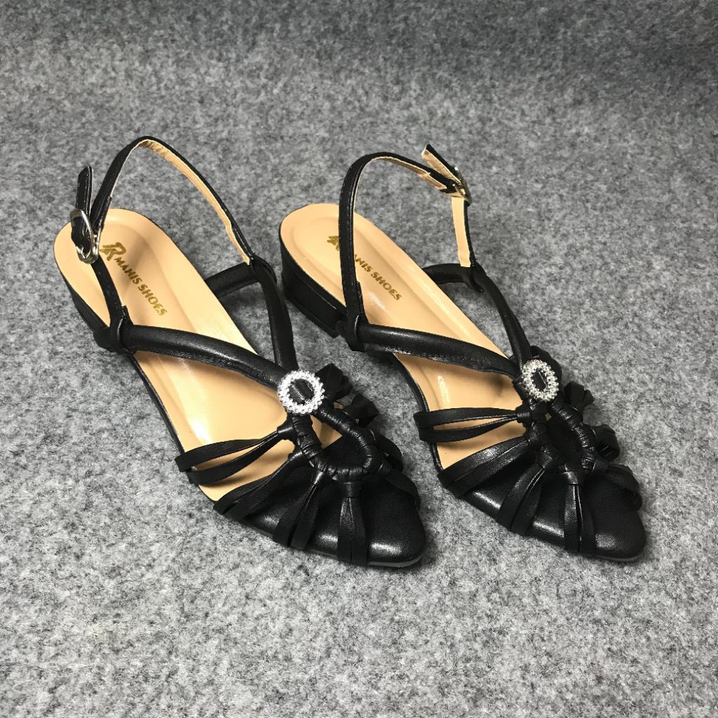 RA 09 Sandal Wanita Kronjo Bakpau Anyam ,Hak 3Cm Model Baru Cocok Untuk Semua Acara Wisuda ,Kondanga