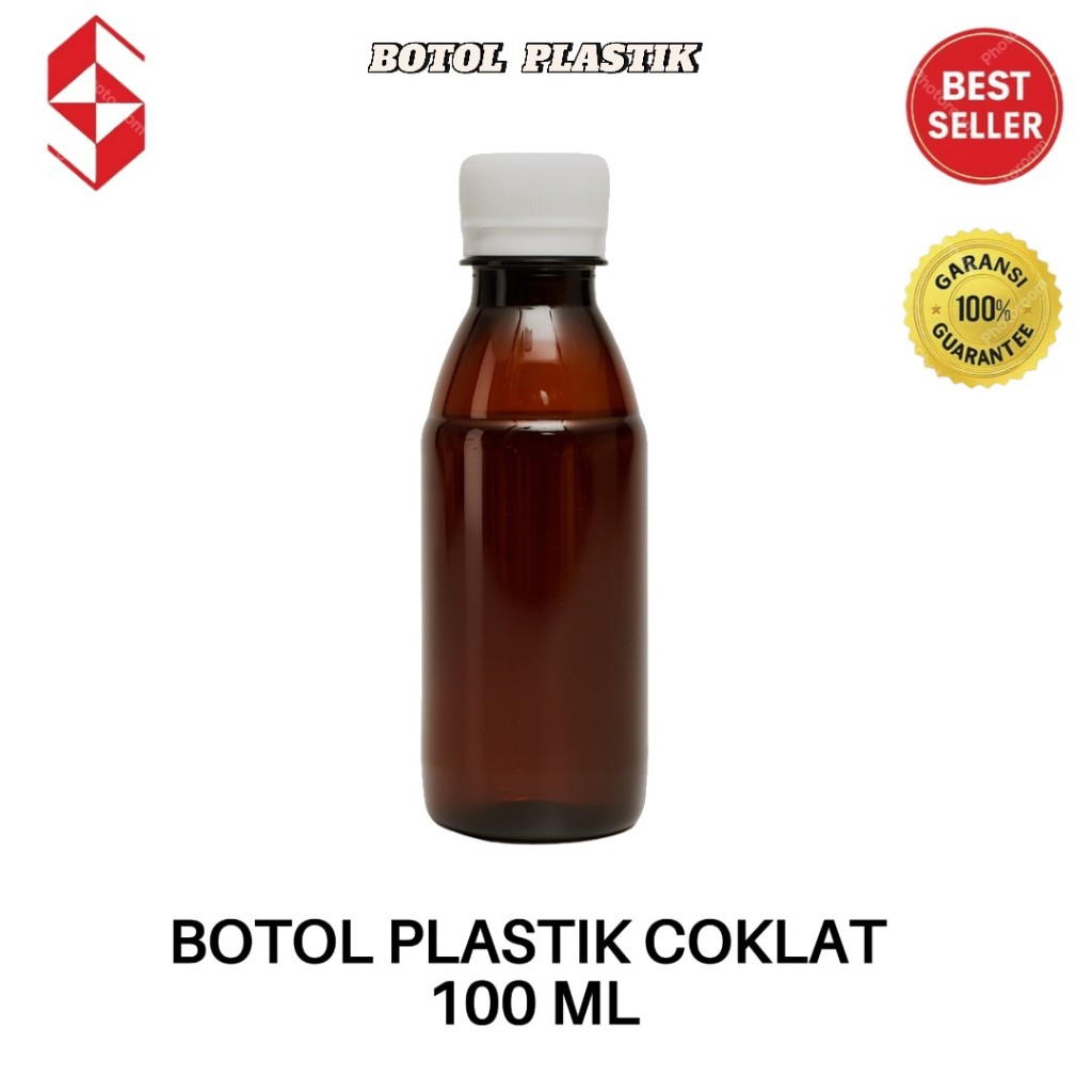 Botol Plastik coklat 100 ml