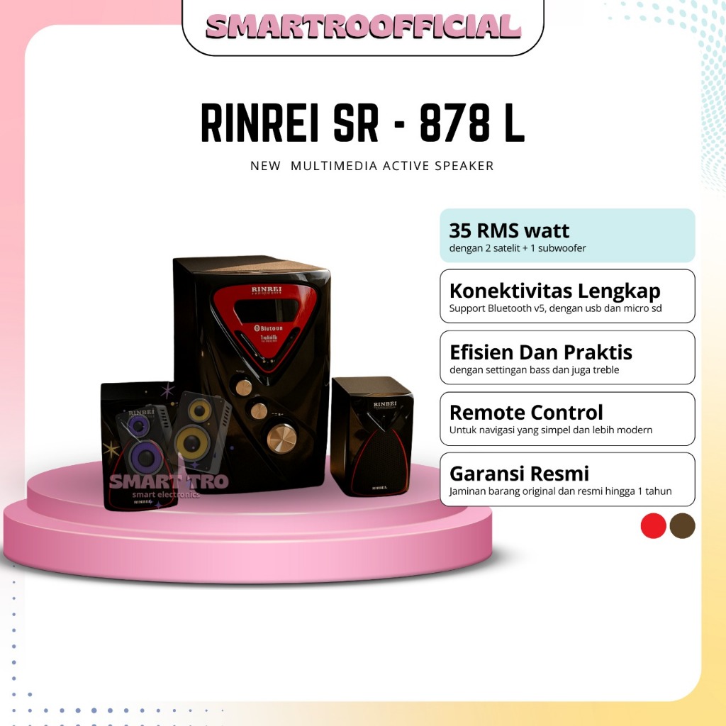 SPEAKER BLUETOOTH RINREI SR- 878L SPEAKER MULTIMEDIA/ BLUETOOTH BASS RINREI 878L GARANSI 1 TAHUN RES