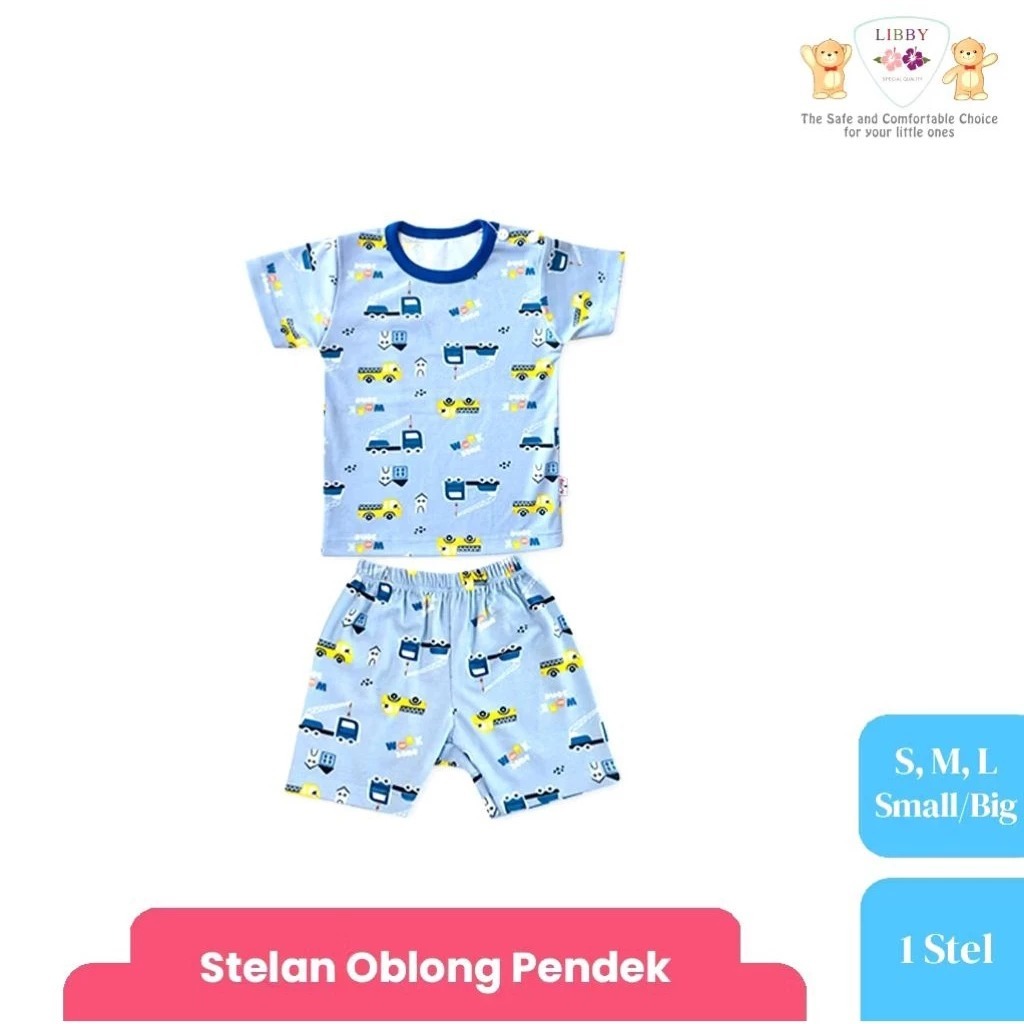 Libby 1 Stel Baju Bayi | Libby 1 Stel Baju Anak | Libby Baby Baju Anak 1 Set Lengan Pendek Celana Pe