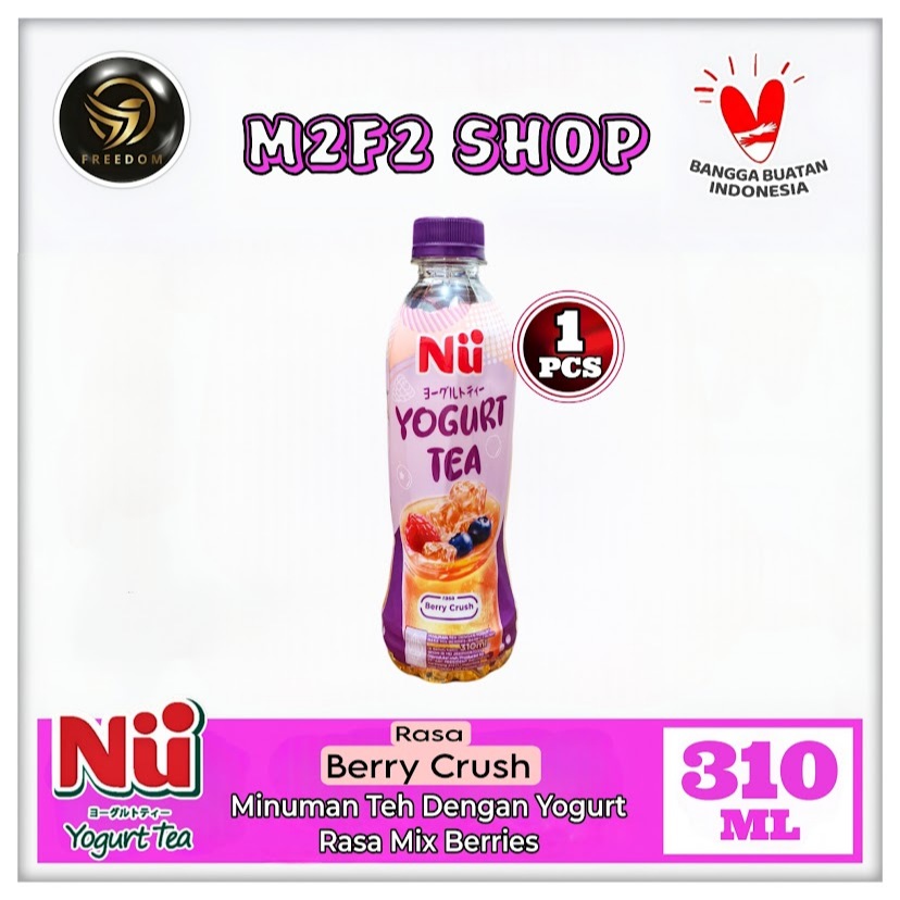 

NU Yogurt Tea | Teh Yogurt Rasa Berry Crush | Mix Berries Flavour Botol Pet - 310 ml (Kemasan Satuan)