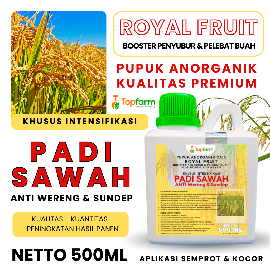 Pupuk Padi Sawah Anti Wereng & Sundep/ Obat Padi Untuk Hama Wereng & Sundep/ Obat Hama Padi Sawah Pa