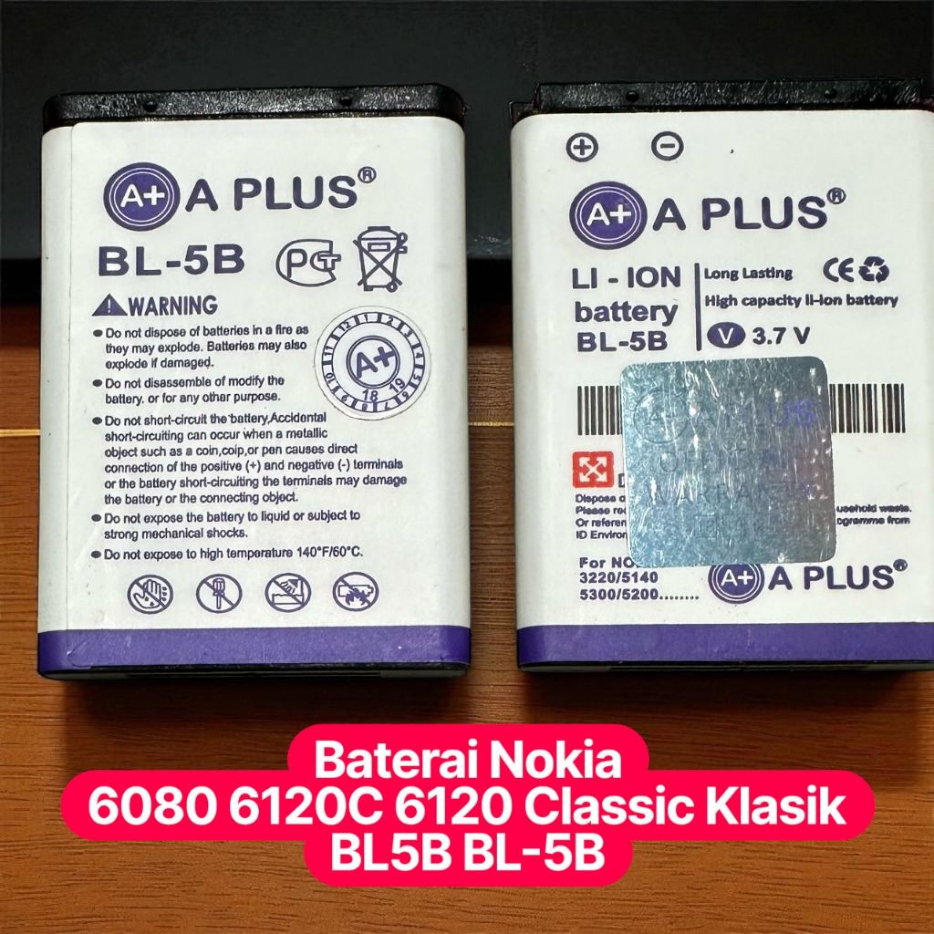 TERMURAH Batre BL4B Battery BL-5B Batrai BL 5B Baterai BL5B Baterai Nokia 6080 6120C 6120 Classic Kl