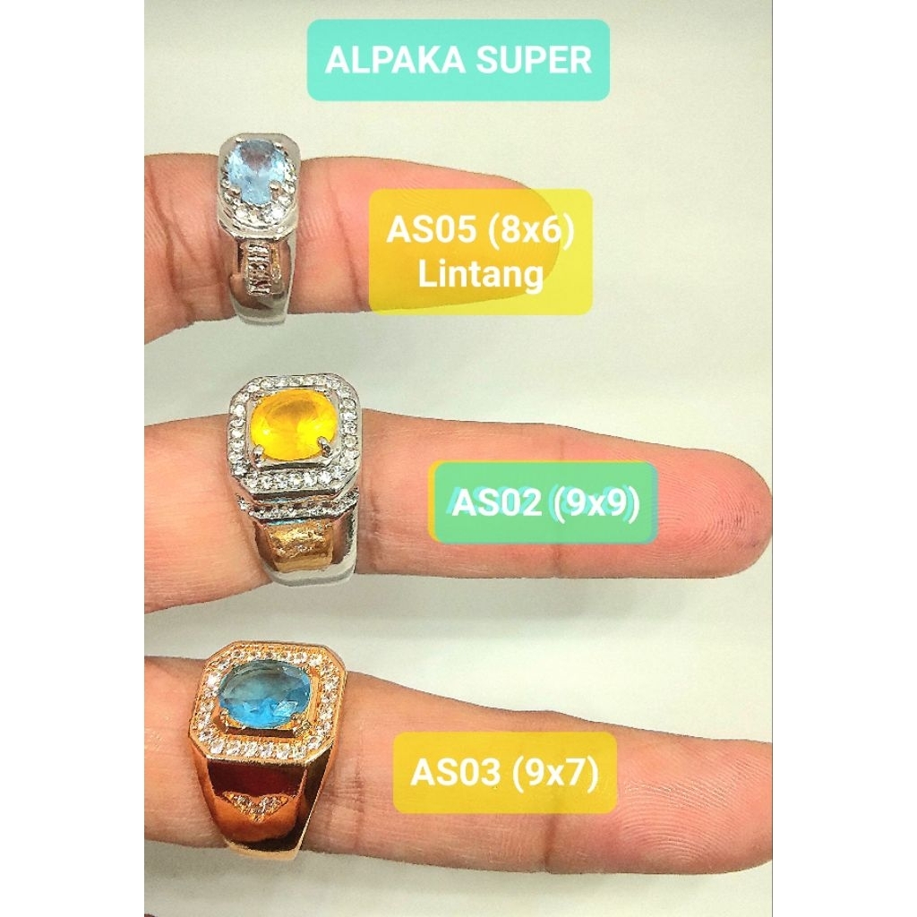 Ring Cincin Emban Alpaka Super Batu Kecil 3