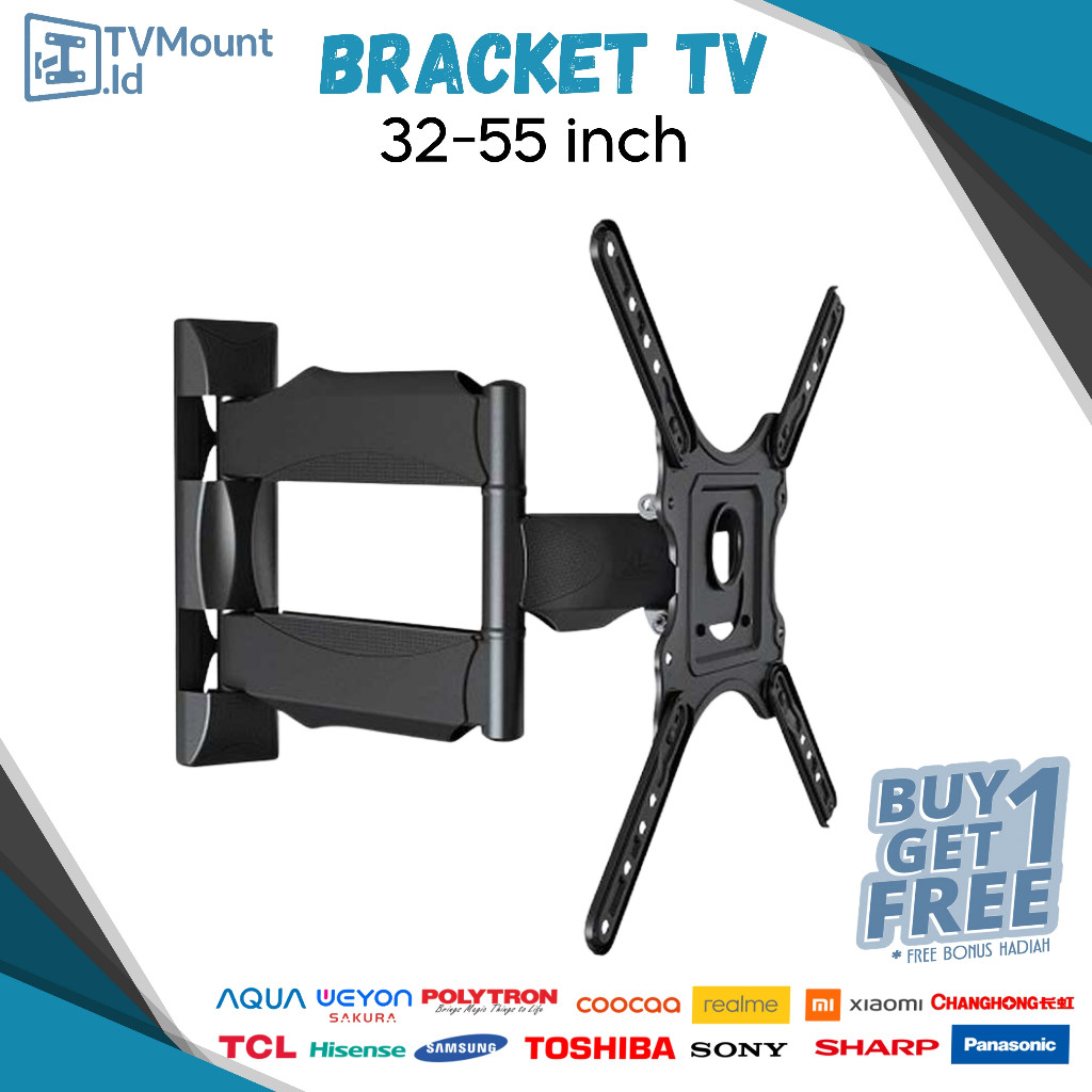 Bracket TV LED LCD 32 40  43 55 50 42 49 inch di jamin cocok semua tv 32–55 Inch Universal 6 Arah  b