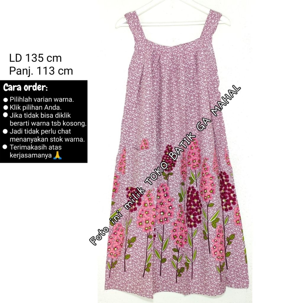 Daster yukensi jumbo batik halus tebal tidak terawang HAP