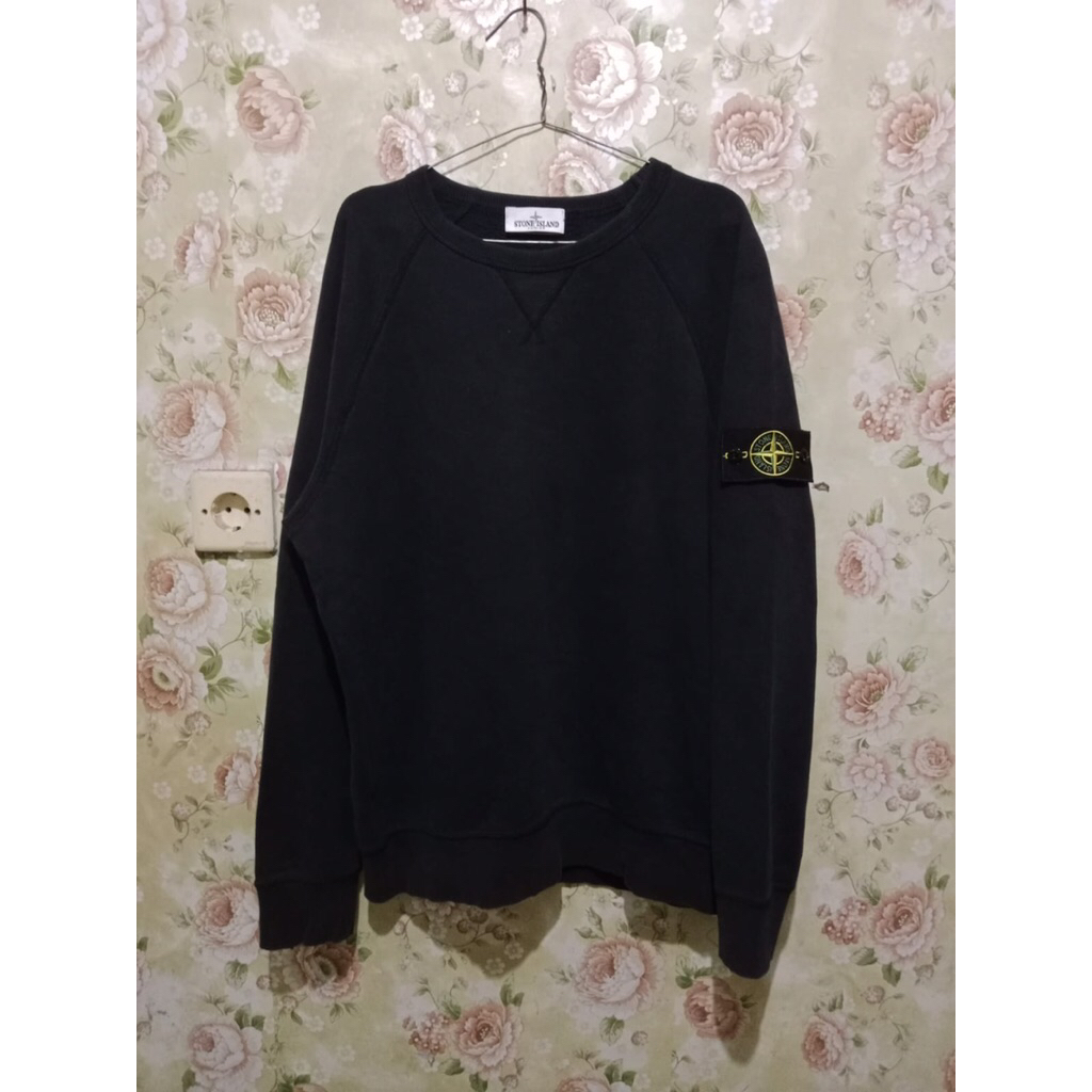crewneck stone island junior second black vneck
