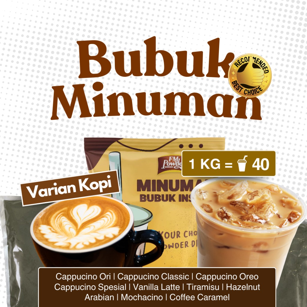 

BUBUK MINUMAN PREMIUM BERKUALITAS VARIAN KOPI / COFFE 1 KG / KILOGRAM ANEKA VARIAN RASA