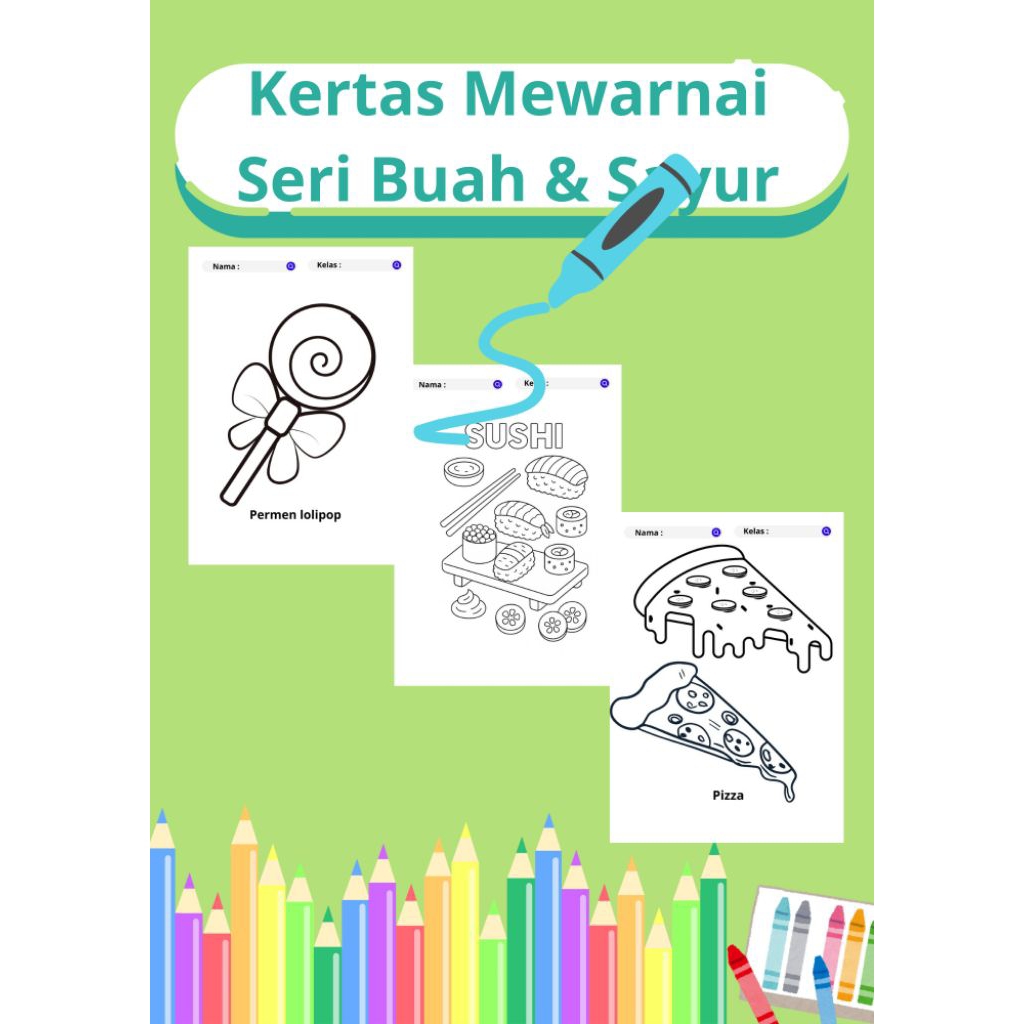 

Kertas Mewarnai Seri Makanan