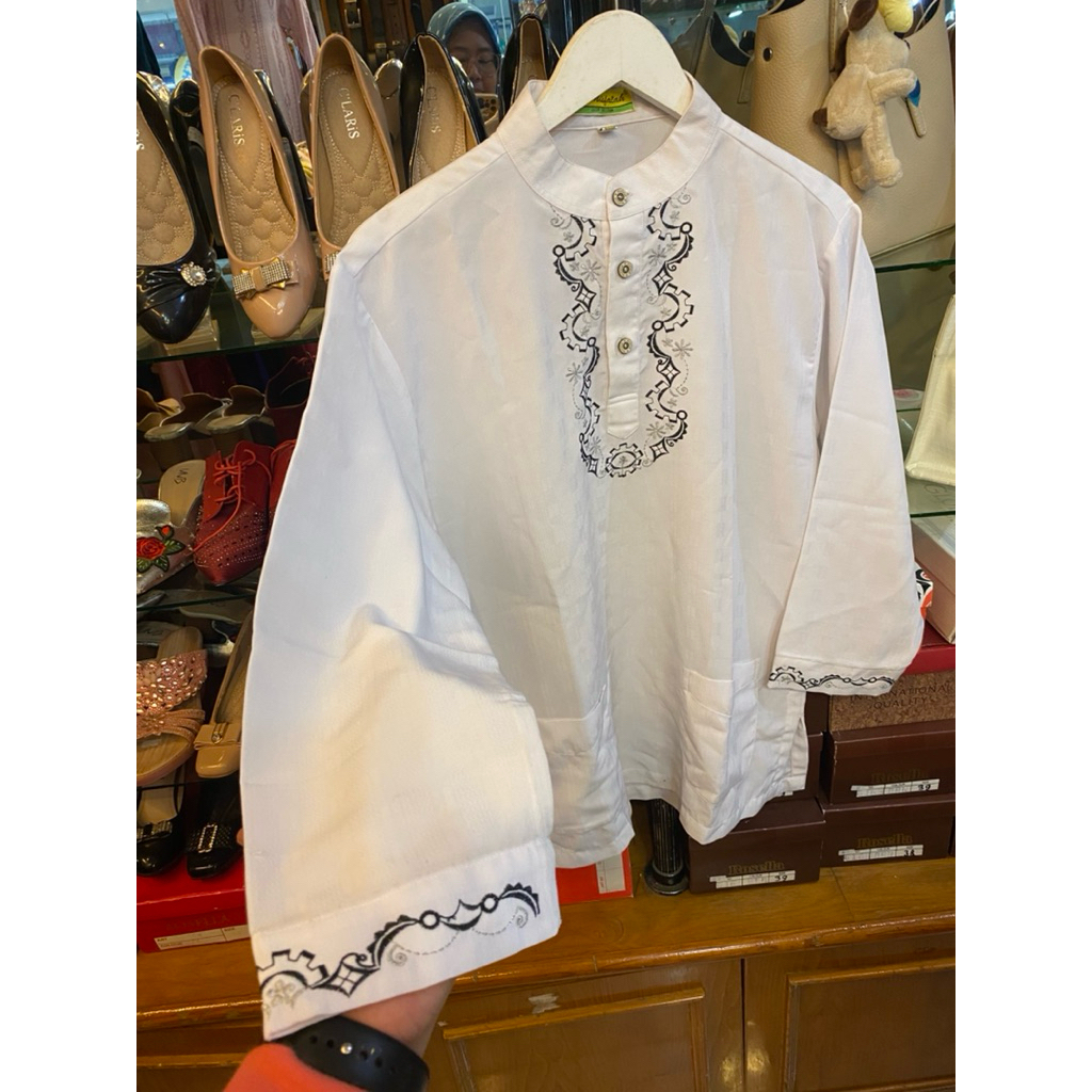 BAJU KOKO PUTIH MISFALAH BORDIR PRIA BAJU MUSLIM 13925