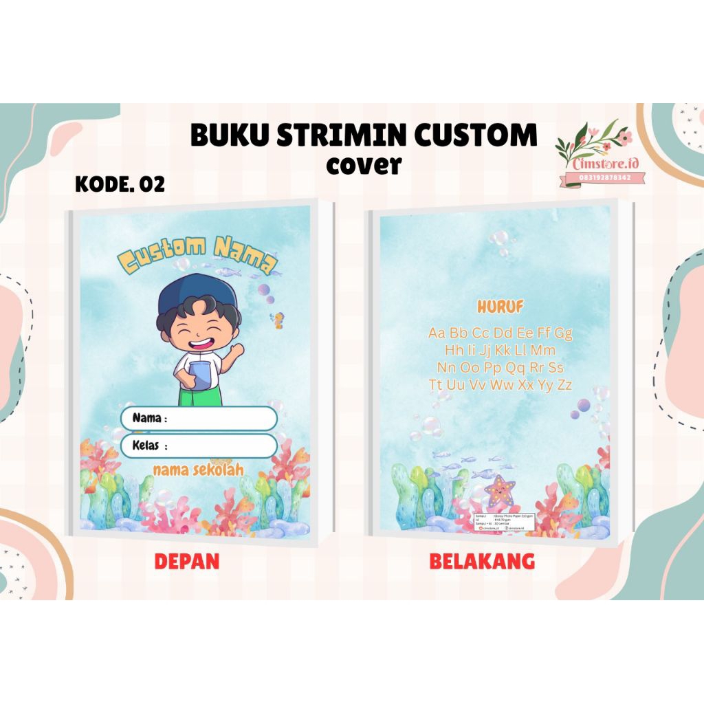 

Buku tulis strimin custom, Buku kotak, Buku anak TK