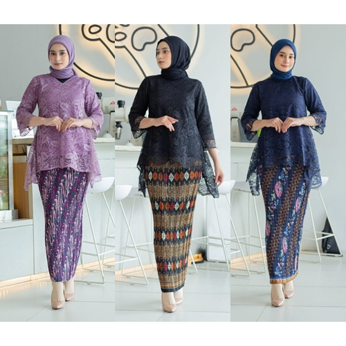 Best Seller  Atasan Kebaya Rinjani Jumbo Seri Warna ld 130 - Kebaya Brokat Big Size WARNA GOLD