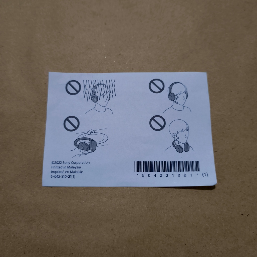 

Kertas Manual Asli Sony WH-1000XM5 (Original Insert / Warning Paper)