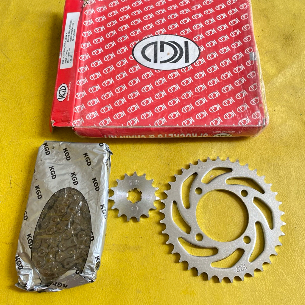 gear gir set rantai Yamaha Crypton Vega lama Vega R 15T 37T