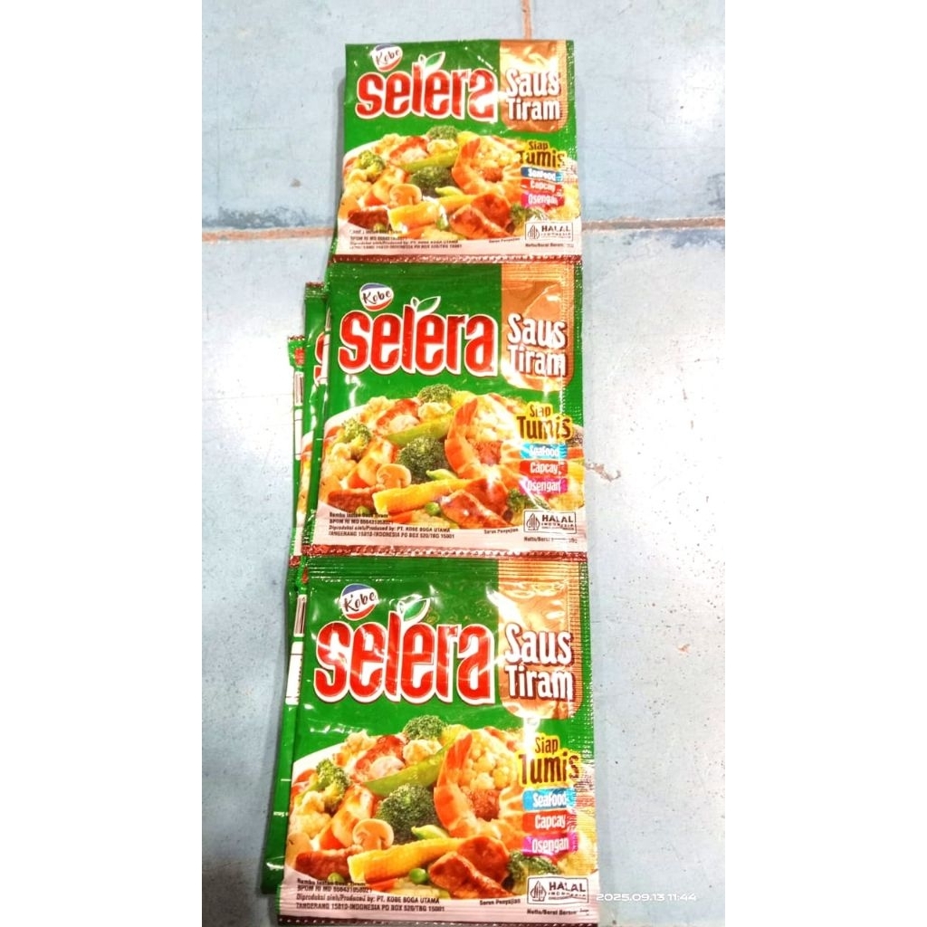 

Saus tiram selera 1 renceng isi 10 dan 5