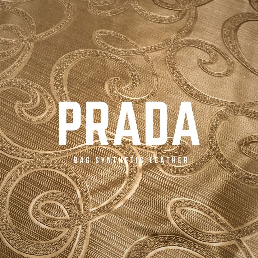 Bahan Kain Oskar Kulit Oscar Sintetis Tas / Dompet Mengkilap Tebal Motif Bulat Floral - Prada (Sofa,