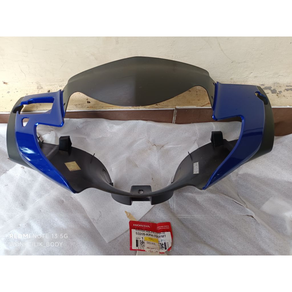 53205-KPH-700FMT cover handle batok depan Honda supra x125 lama biru visor original AHM.