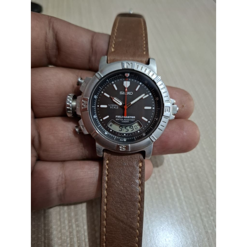 jam seiko ana-digi fieldmaster classic H801-6040. sports diver classic antik rare collectible