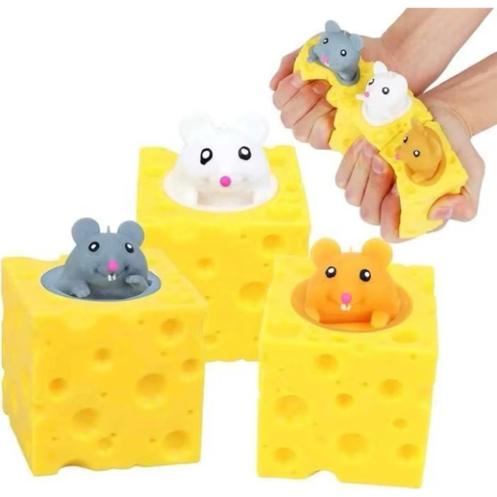 MAINAN SQUISHY TIKUS KARET SILICON / MAINAN TIKUS KEJU LUCU