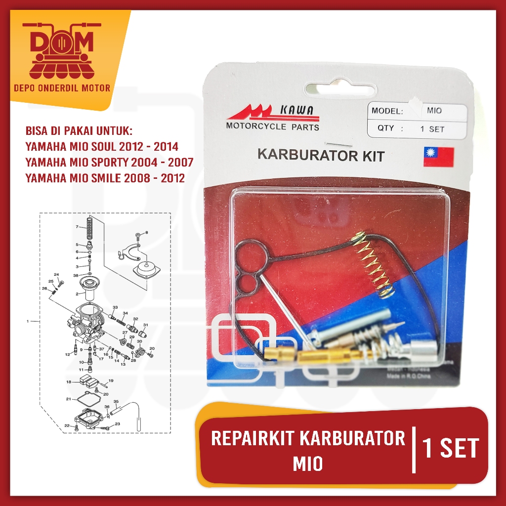 Repairkit Karburator Mio (KAWA) Carburator Repair Kit Parkit Spuyer Karbu Assy Yamaha Mio Smile