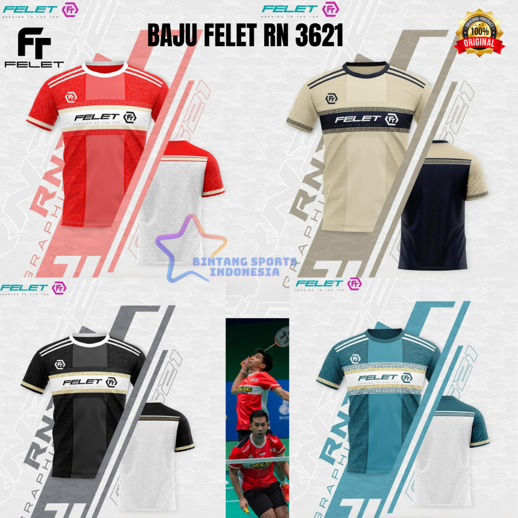 BAJU BADMINTON BULUTANGKIS FELET RN 3621 ORIGINAL