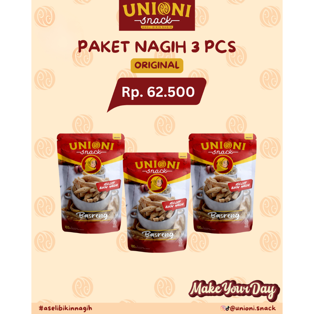 

Unioni Paket Original 3 Pcs | Gurih dan Renyah