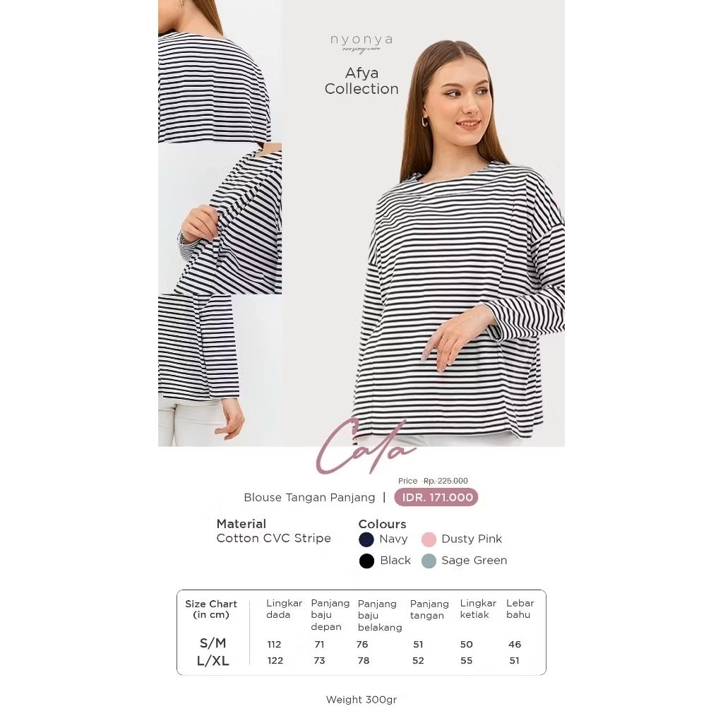 PRELOVED NYONYA NURSING WEAR CALA NAVY