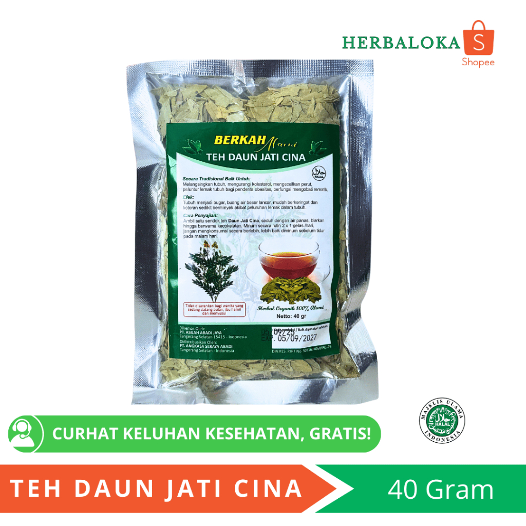 

TEH DAUN JATI CINA HERBAL BERKAH ALAMI 40 Gram - TEH DIET