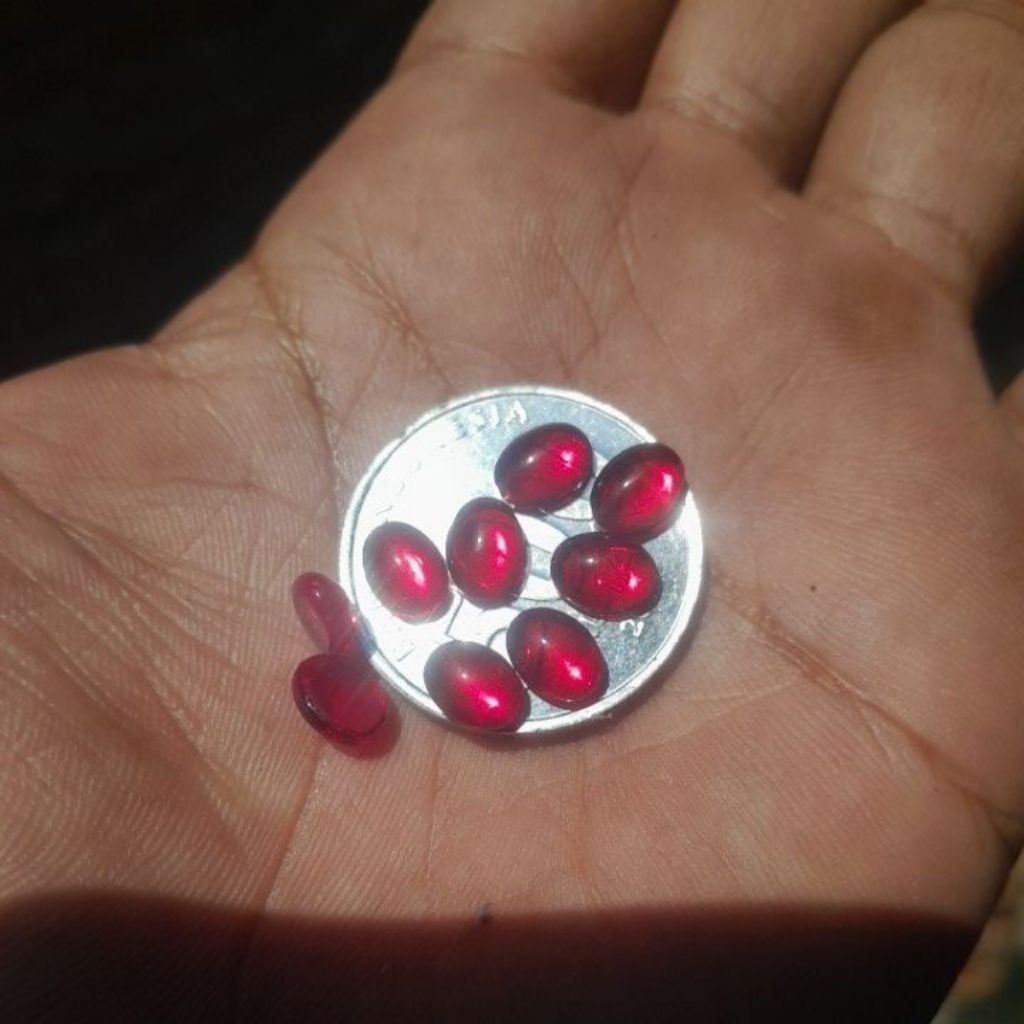 batu cincin lepasan mata cincin merah siam mini dim 6x8 mm