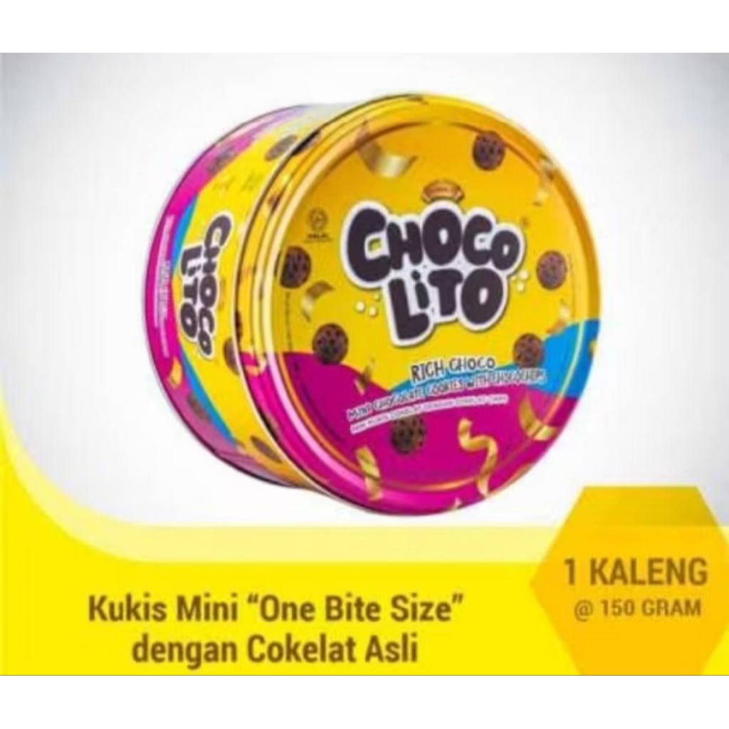 

CHOCOLITO Mini Cookies Chocochips Rich Choco kaleng 150gr exp 2026