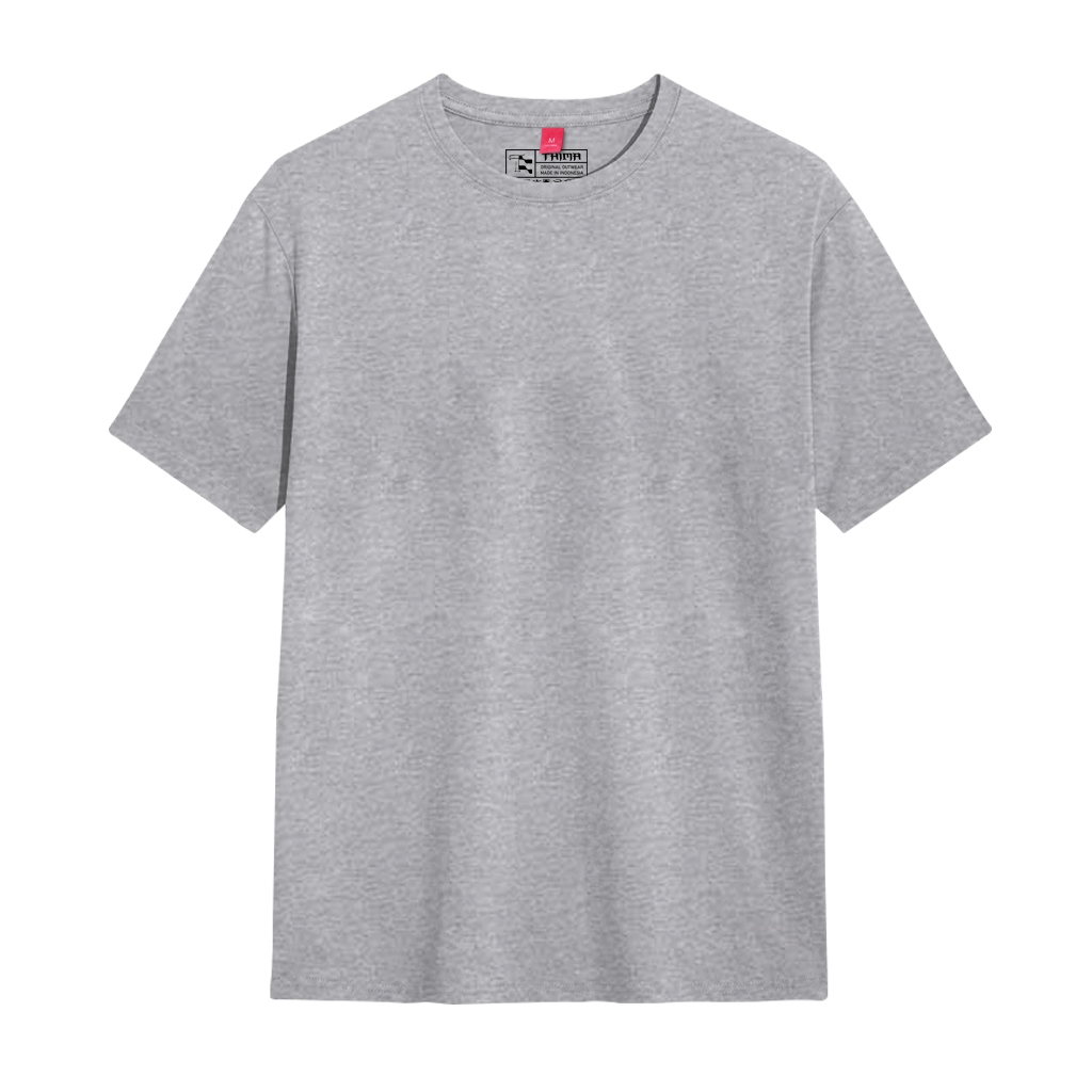 KAOS PREMIUM POLOS 24s UNISEX BAHAN TEBAL ABU MISTY