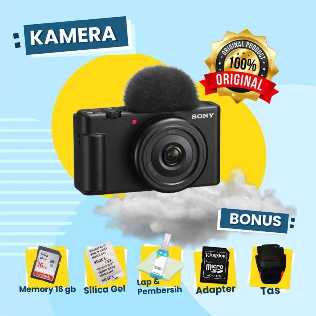 SONY ZV 1F Kamera Vlogging - Camera Digital ZV-1F Vlog Mulus Siap Pakai