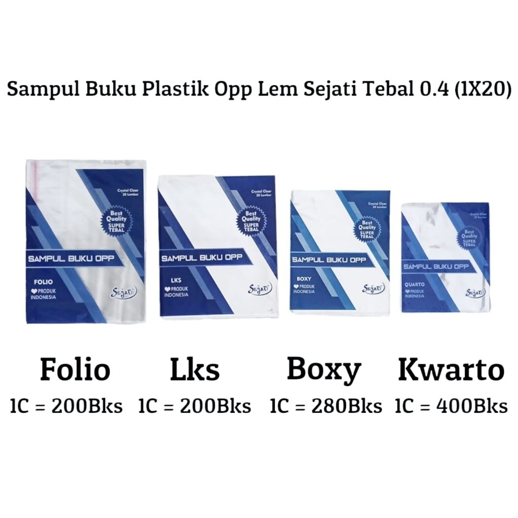 

Sampul Plastik OPP Dengan Lem Untuk Buku Tulis Sekolah | Kwarto Boxy LKS Folio