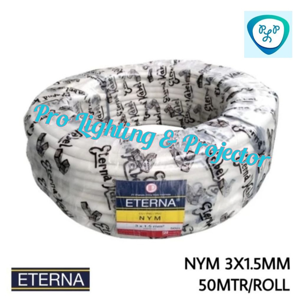 Kabel Eterna NYM 3X1.5 3X1,5 mm Rol 50 Meter