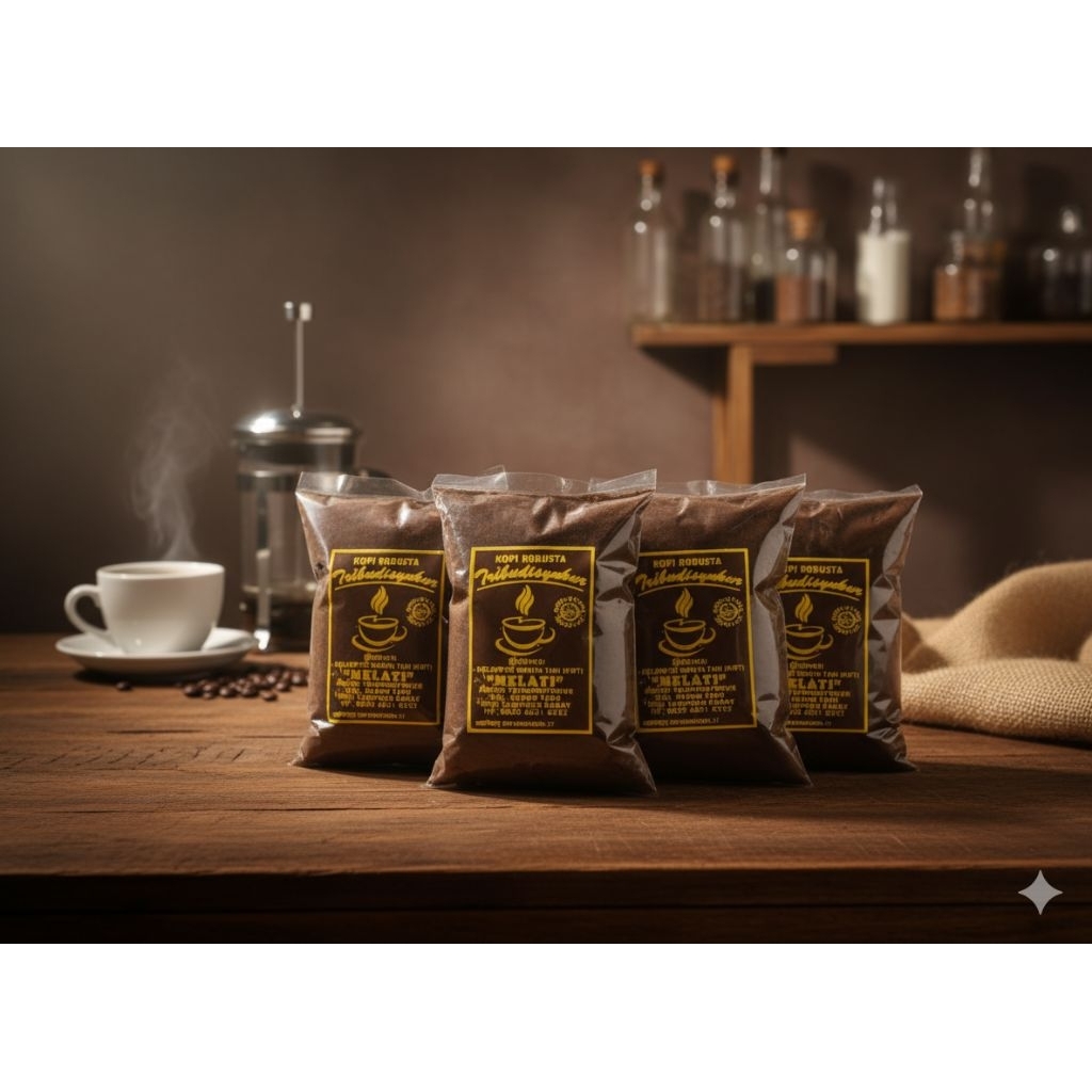 

KOPI ROBUSTA BUBUK HALUS ORIGINAL 100% Asli Lampung barat (1 kilo, 3 bungkus)