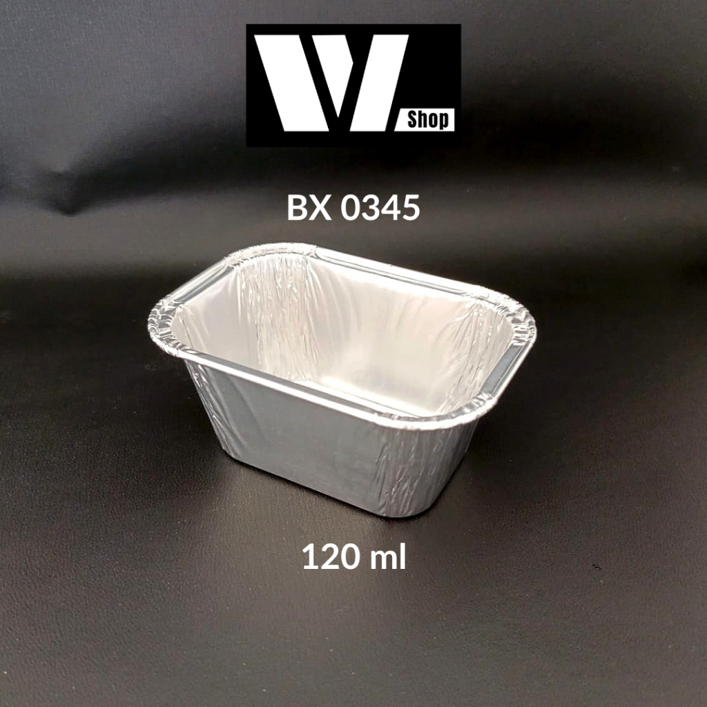 BX-0345 Aluminium Foil Cup 120ml / BX0345 Alu Tray Kotak /Alumunium Tray Kecil 120 ml